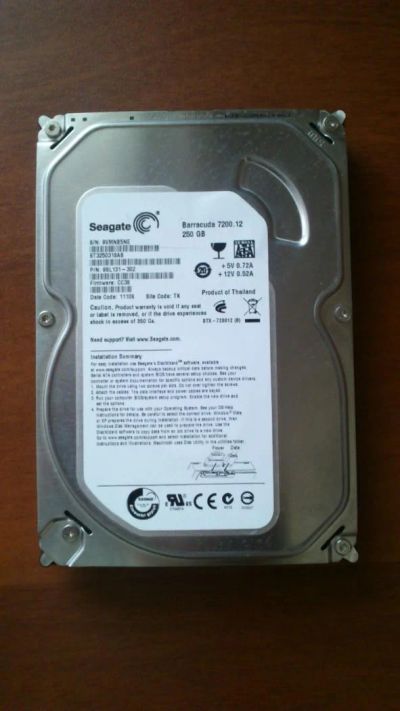 Лот: 5732236. Фото: 1. Seagate barracuda 250Gb. Жёсткие диски (HDD)