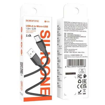 Лот: 22142507. Фото: 1. Кабель BOROFONE microUSB BX-99... Дата-кабели, переходники