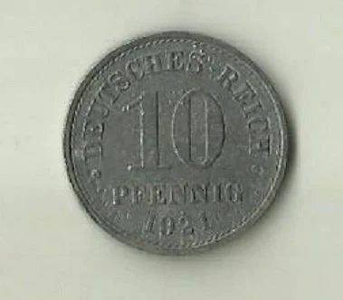 Лот: 15611567. Фото: 1. Германия 10 пфеннигов 1921 С 1... Германия и Австрия