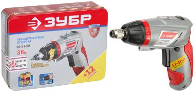 Лот: 24566799. Фото: 1. Аккумуляторная отвертка Зубр ЗО-3... Электроинструмент