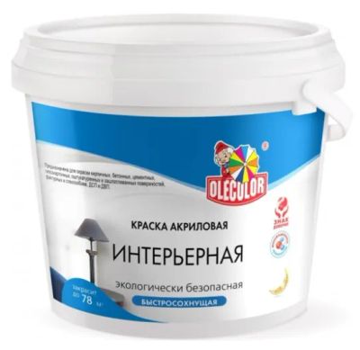 Лот: 12943206. Фото: 1. Краска Olecolor ВДК интерьерная... Краски, лаки, растворитель