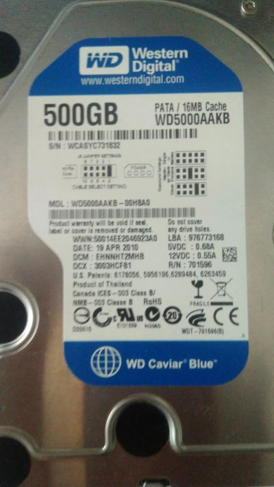 Лот: 11959277. Фото: 1. Жесткий диск Western Digital 500... Жёсткие диски (HDD)