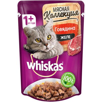 Лот: 16342240. Фото: 1. Вискас 85гр МЯСН.КОЛЛЕКЦИЯ Говядина... Корма
