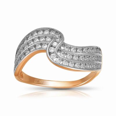 Лот: 23822635. Фото: 1. Кольцо TALANT из золота с фианитами. Кольца, перстни