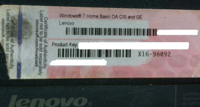 Лот: 7362816. Фото: 1. Наклейка лицензия Win 7 Home Basic. Другое (игры, программное обеспечение)