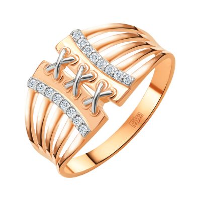 Лот: 23884542. Фото: 1. Кольцо TALANT из золота с фианитами. Кольца, перстни