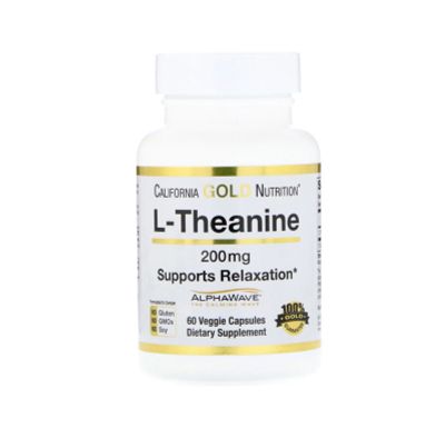 Лот: 14812861. Фото: 1. California Gold Nutrition, L-Теанин... Спортивное питание, витамины
