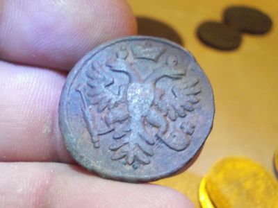 Лот: 14720308. Фото: 1. Очень хорошая Денга 1737 года... Россия до 1917 года