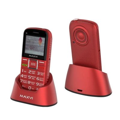 Лот: 16316112. Фото: 1. Сотовый телефон Maxvi B5 красный... Кнопочные мобильные телефоны
