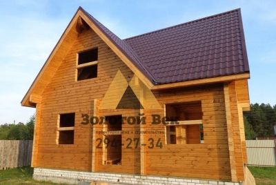 Лот: 15756380. Фото: 1. Дом 6х9 с мансардой из строганного... Срубы, бани, дома