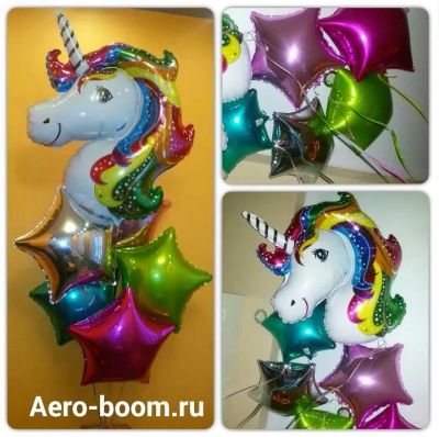 Лот: 11287590. Фото: 1. Фонтан из шаров - Единорог со... Воздушные шары