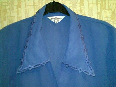 Лот: 5075696. Фото: 1. синяя блузка 50-52 рост 165 см... Блузы, рубашки