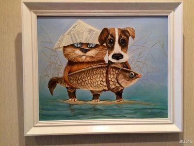 Лот: 10575574. Фото: 1. Картина «Большая рыбка». Картины, рисунки