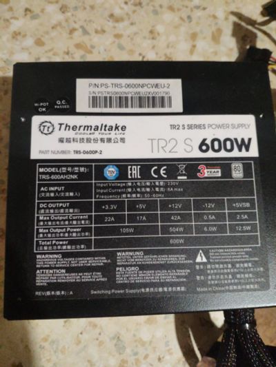 Лот: 23564959. Фото: 1. Thermaltake Tr2 S 600w (4+4 pin... Корпуса, блоки питания