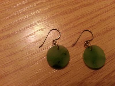 Лот: 9050652. Фото: 1. Серьги нефрит СССР. Ювелирные изделия