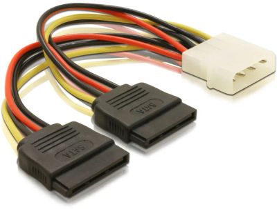 Лот: 4355291. Фото: 1. (molex - 2SATA) Переходник питания... Шлейфы, кабели, переходники