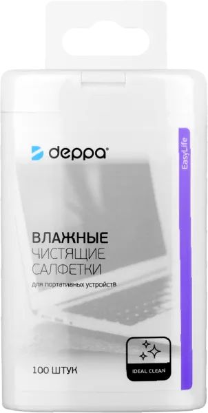 Лот: 22219431. Фото: 1. Салфетки чистящие Deppa 100 шт. Другое (красота и здоровье)