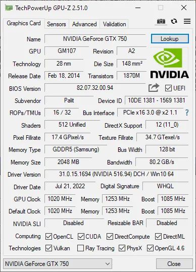 Лот: 19709509. Фото: 1. Palit GTX 750 StormX 2gb. Видеокарты