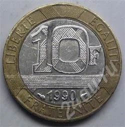 Лот: 360398. Фото: 1. Франция. 10 франков 1990г. Биметалл... Остальные страны