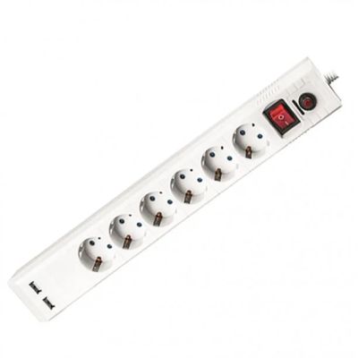 Лот: 11286901. Фото: 1. Фильтр сетевой 6 розеток + 2usb... Удлинители, тройники, сетевые фильтры