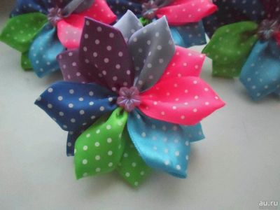 Лот: 10670421. Фото: 1. Банты на резинках (горошек). Цветы из ткани