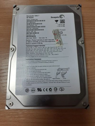 Лот: 17358549. Фото: 1. HDD 80gb, жесткий диск для компьютера... Жёсткие диски