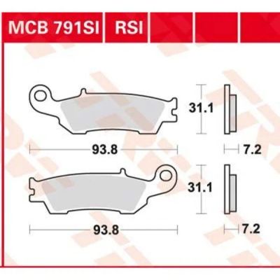 Лот: 11126583. Фото: 1. Тормозные колодки TRW MCB791si... Запчасти