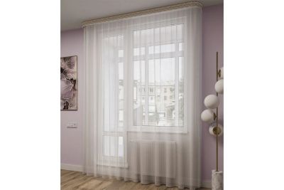 Лот: 25004841. Фото: 1. Тюль с утяжелителем LEGRAND Лён. Шторы, тюль