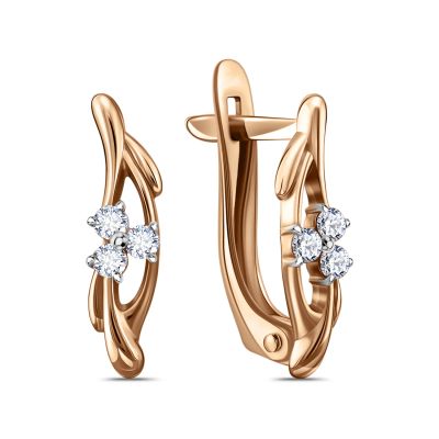 Лот: 23877531. Фото: 1. Серьги TALANT из золота с фианитами. Серьги, каффы