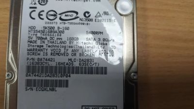 Лот: 17050988. Фото: 1. HDD жесткий диск 160gb для ноутбука... Жёсткие диски (HDD)
