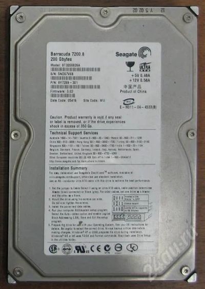 Лот: 588957. Фото: 1. Жесткий диск IDE 200Gb Seagate... Жёсткие диски (HDD)