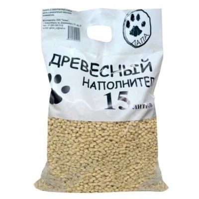 Лот: 14166409. Фото: 1. Наполнитель Лапа 15л древесный. Миски, лотки, наполнители
