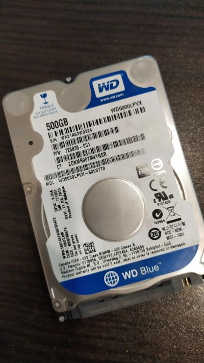 Лот: 16292103. Фото: 1. WD WD5000lpvx 500Gb жёсткий диск... Жёсткие диски (HDD)