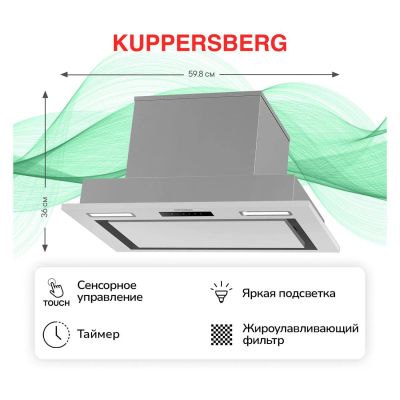 Лот: 25316520. Фото: 1. Встраиваемая вытяжка Kuppersberg... Вытяжки