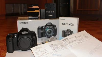 Лот: 2735330. Фото: 1. Canon 60D Body + 5 батарей. Коробка... Цифровые зеркальные