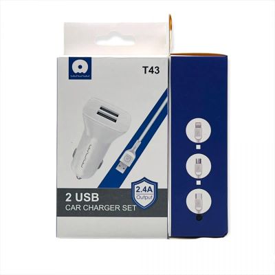Лот: 22145594. Фото: 1. АЗУ WUW T-43 2*USB+Type-C 2.4A... Зарядные устройства, блоки питания, адаптеры сетевые для смартфонов