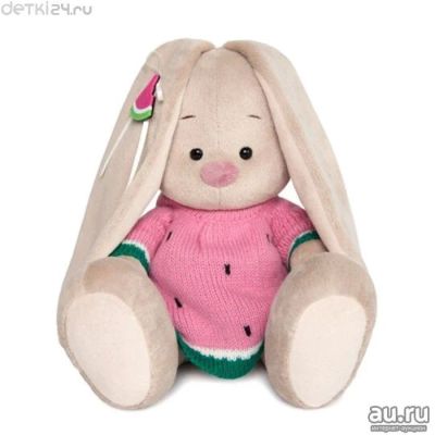Лот: 13140770. Фото: 1. 🐰Зайка Ми в вязаном платье "Арбузик... Мягкие
