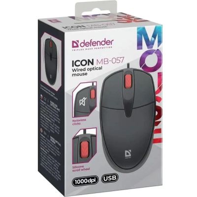Лот: 25799985. Фото: 1. МЫШЬ ПРОВОДНАЯ DEFENDER ICON MB-057... Клавиатуры и мыши