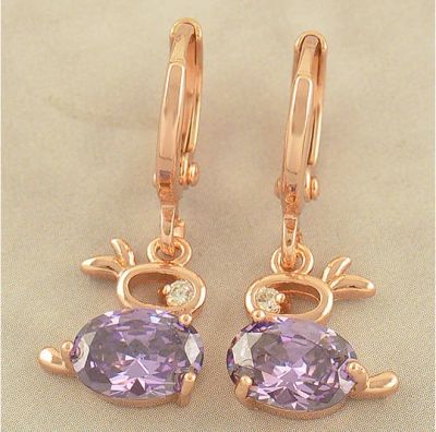 Лот: 3715560. Фото: 1. серьги мода New Fashion 25mm amethyst... Серьги, каффы