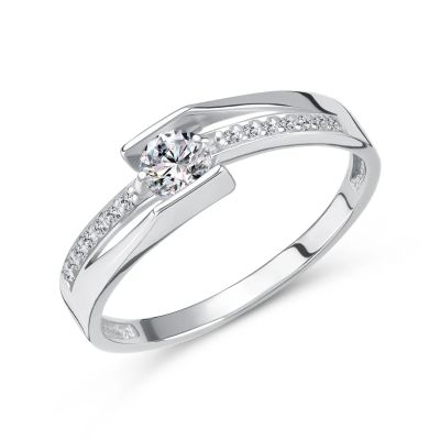 Лот: 23887609. Фото: 1. Серебряное кольцо с фианитами. Кольца, перстни