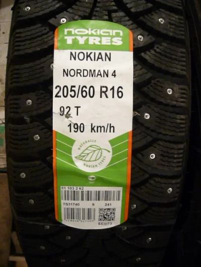 Лот: 4365005. Фото: 1. 205/60 r16,205/60/16 Nokian Nordman-4... Шины