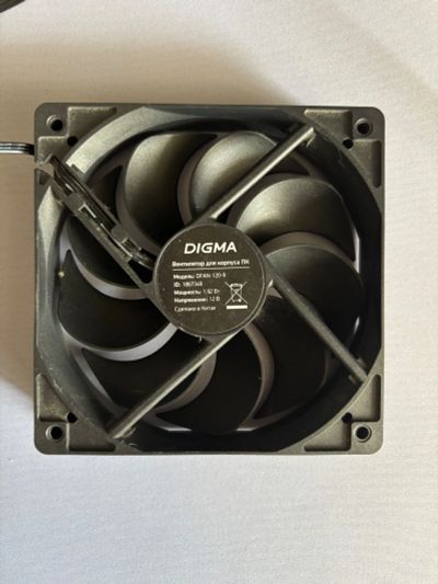 Лот: 25709467. Фото: 1. Вентилятор Digma dfan-120-9 120мм. Системы охлаждения