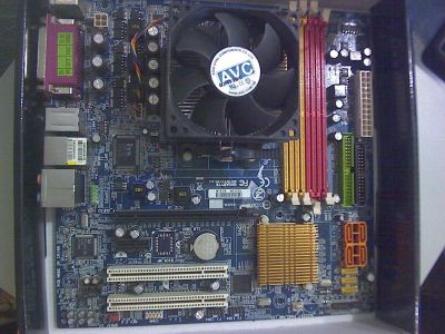 Лот: 4011187. Фото: 1. Gigabyte GA-M61PM-S2 + AMD Athlon... Материнские платы