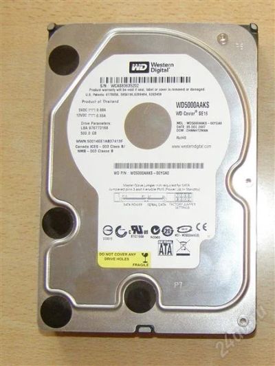 Лот: 1232471. Фото: 1. Western Digital WD5000AAKS Жесткий... Жёсткие диски (HDD)