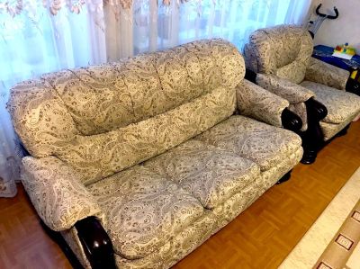 Лот: 15096165. Фото: 1. Диван с креслом. Диваны