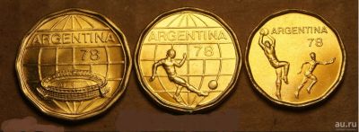 Лот: 16284129. Фото: 1. Аргентина набор 20, 50, 100 песо... Наборы монет