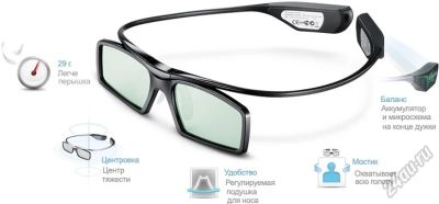 Лот: 5584147. Фото: 1. Активные 3D-очки для Smart TV... 3D-очки