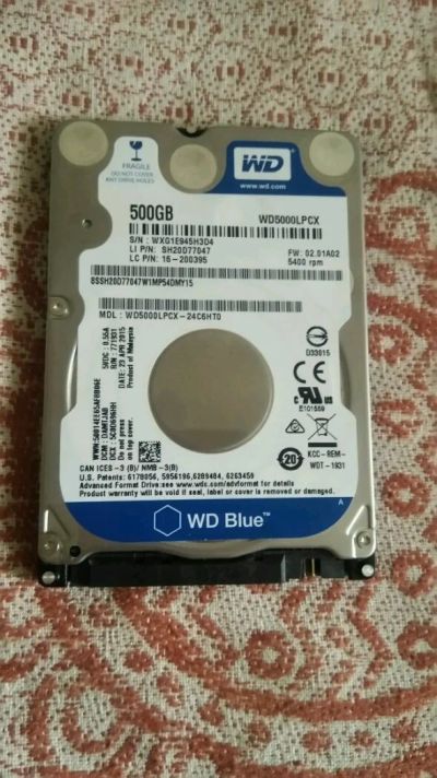 Лот: 11537316. Фото: 1. Жёсткий диск WD5000LPCX 500Gb. Жёсткие диски (HDD)