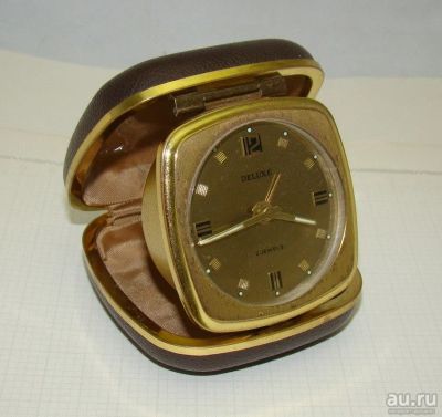 Лот: 14420737. Фото: 1. Будильник дорожный старинный DELUXE... Другое (антиквариат)