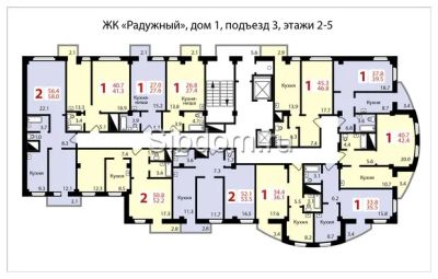 Лот: 8763659. Фото: 1. 2-комн. 53,3 кв.м. в ЖК "Радужный... Квартиры, студии